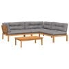 vidaXL Set Divani Pallet Giardino 4pz Cuscini Legno Massello Acacia