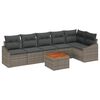 vidaXL Set Divano da Giardino con cuscino 7 pcs Grigio polyrattan
