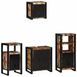 vidaXL Set di mobili per il bagno 4 pz Multicolore e nero