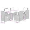 vidaXL Set da Pranzo da Giardino 7pz con Cuscini in Polyrattan Marrone