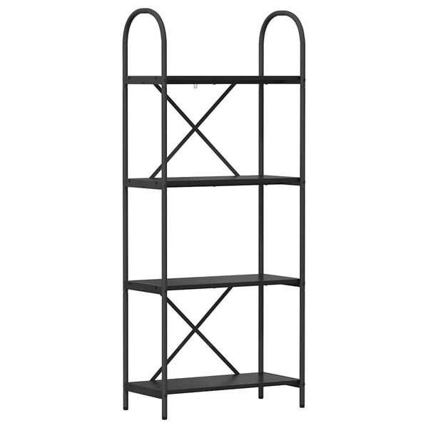 vidaXL Libreria Rovere Nero 60 x 30 x 146 cm Legno multistrato