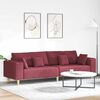 vidaXL Divano con cuscino Rosso Vino 250 x 77 x 76 cm Tessuto