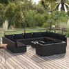 vidaXL Set Divani da Giardino 12 pz con Cuscini in Polyrattan Nero