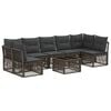 vidaXL Set Divano da Giardino 8 pcs Grigio polyrattan