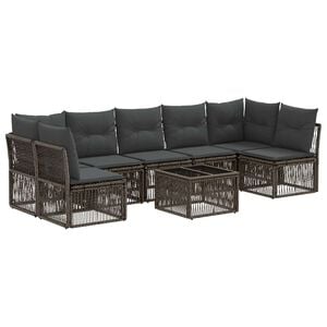 vidaXL Set Divano da Giardino 8 pcs Grigio polyrattan
