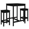 vidaXL Set Bar da Giardino 3 pz Nero in Legno Massello di Pino