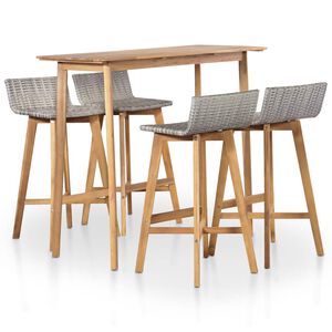 vidaXL Set da Pranzo da Giardino 5 pz in Legno Massello di Acacia