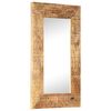 vidaXL Specchio Intagliato a Mano Bianco 80x50x2,5cm in Legno di Mango