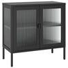 vidaXL Credenza Nera 70x35x70 cm Vetro e Acciaio