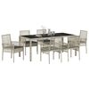 vidaXL Set da Pranzo per Giardino 7 pcs Grigio chiaro polyrattan