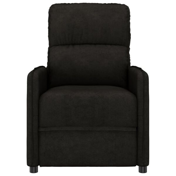 vidaXL Poltrona Massaggiante Elettrica Nera in Tessuto Microfibra