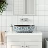 vidaXL Lavabo da Appoggio Nero e Blu Ovale 47x33x13 cm Ceramica