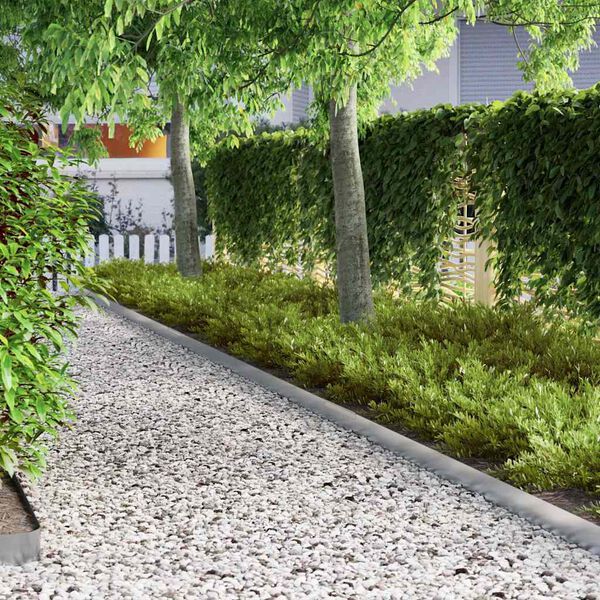 vidaXL Bordura per Prato 4 pcs Argento 450 x 0.05 x 15 cm