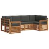 vidaXL Set di divani da esterno 6 pz Naturale e Antracite