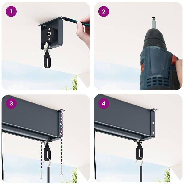 vidaXL Tenda a Rullo per Esterni 160x250 cm Blu e Bianca