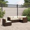 vidaXL Set Divani da Giardino 5 pz con Cuscini Marrone in Polyrattan