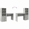 vidaXL Scrivania con cassetto 2 pcs Grigio cemento