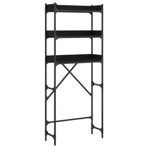 vidaXL Scaffale per Lavatrice Nero 67x25x163 cm in Legno Multistrato