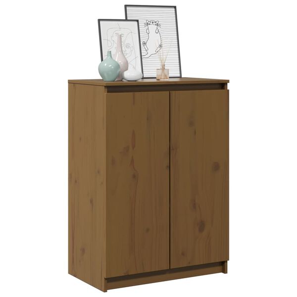vidaXL Credenza Marrone Ambrato 60x36x84 cm in Legno Massello di Pino
