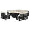 vidaXL Set Divano da Giardino 12 pz Nero e Bianco Crema polyrattan