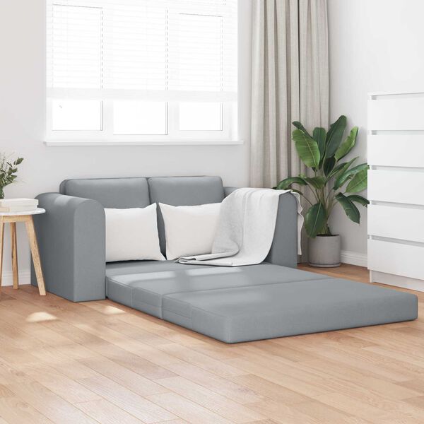 vidaXL Divano letto 60cm Grigio chiaro Tessuto