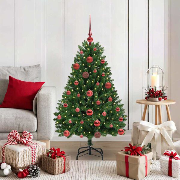 vidaXL Albero di Natale artificiale Verde 120 cm PVC e Metallo