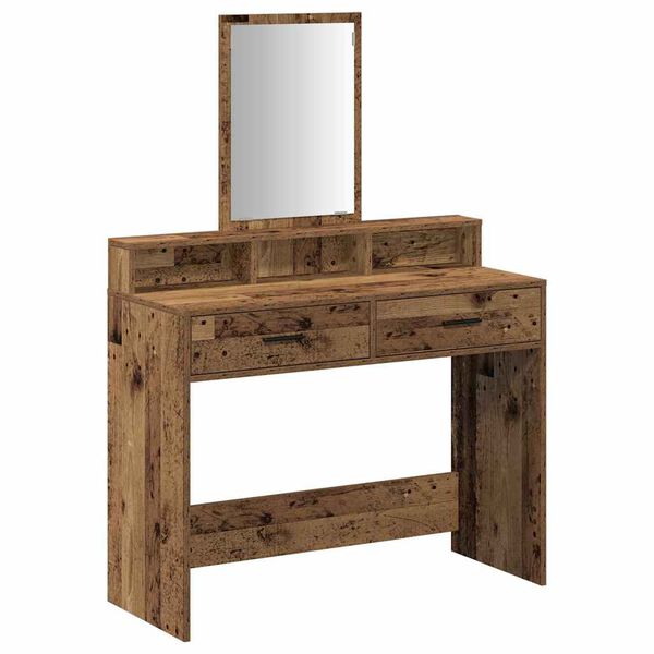 vidaXL Tavolo da Trucco con cassetto Legno vecchio 100 x 41 x 140 cm