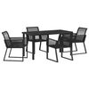 vidaXL Set da Pranzo per Giardino 5 pcs Nero