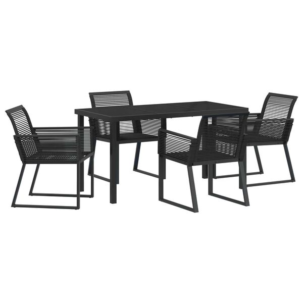 vidaXL Set da Pranzo per Giardino 5 pcs Nero