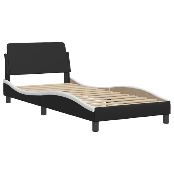 vidaXL Letto Viana con Materasso Nero e Bianco 80x200 cm in Similpelle