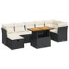 vidaXL Set Divani da Giardino con Cuscini 8 pz Nero Polyrattan Acacia