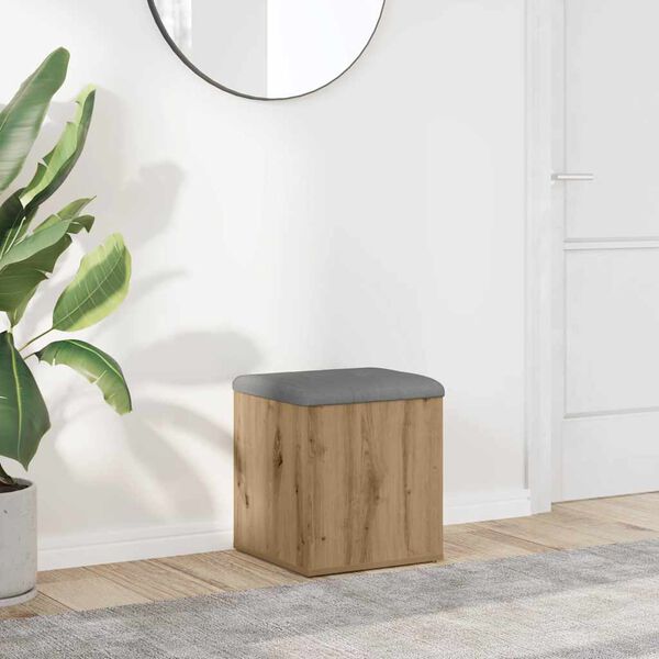 vidaXL Panca Portaoggetti Rovere Artigianale 42x42x45 cm in Truciolato