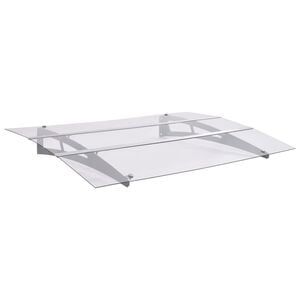 vidaXL Baldacchino per Porta Argento e Trasparente 150x90 cm PET