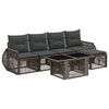 vidaXL Set Divano da Giardino 6 pz Grigio e Grigio Scuro polyrattan