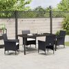 vidaXL Set da Pranzo per Giardino con cuscino 5 pcs Nero polyrattan