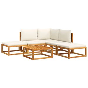 vidaXL Set di divani da giardino 6 pezzi con cuscini in legno di acacia e rattan