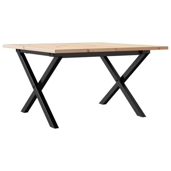 vidaXL Tavolino da Salotto Telaio a X 60x60x40 cm Legno Pino e Acciaio