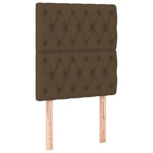vidaXL Testiera Marrone Scuro 80x7x118/128 cm Tessuto