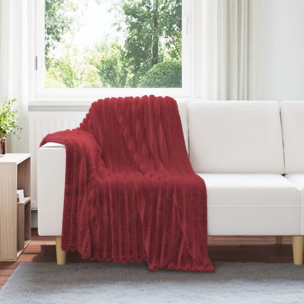vidaXL Coperte da Pile 6 pcs Rosso Bordeaux 150 x 130 cm Panno