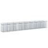 vidaXL Letto rialzato in gabbione 2 pz 400 x 50 x 60 cm Argento