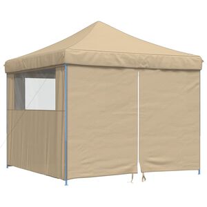 vidaXL Tendone per Feste Pieghevole Pop-Up con 4 Pareti Beige
