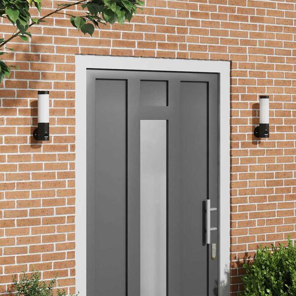 vidaXL Lampade da Parete Esterne 2 pcs Nero 12 x 7.5 x 29 cm