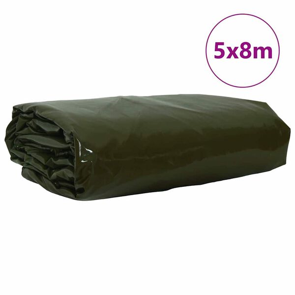 vidaXL Telo 650g / m&sup2; Verde oliva 5 x 8 m Tela con rivestimento in PVC