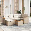vidaXL Set Divano da Giardino 6 pz con Cuscini Beige in Polyrattan