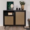 Finori Credenza Vienna 01A Nera con Stampa Rattan