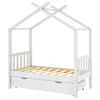vidaXL Giroletto Bambini con Cassetto Bianco Legno di Pino 70x140 cm