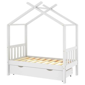 vidaXL Giroletto Bambini con Cassetto Bianco Legno di Pino 70x140 cm