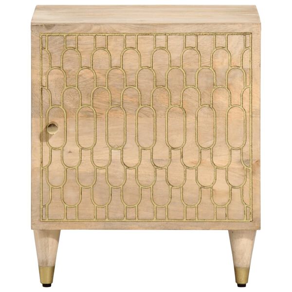 vidaXL Comodino 40x33x46 cm in Legno Massello di Mango