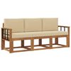 vidaXL Set di divani da esterno 3 pz Naturale e Beige