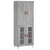 vidaXL Credenza Grigio Sonoma 69,5x34x180 cm in Legno Multistrato